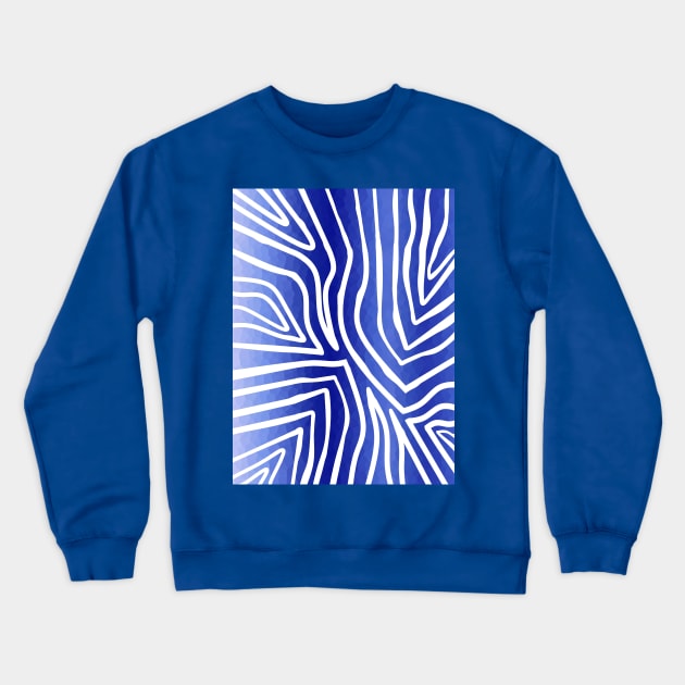 ZEBRA Stripes Blue And White Crewneck Sweatshirt by SartorisArt1